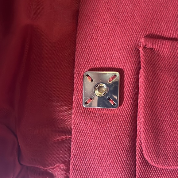 Jones New York red petite jacket metal snap - Picture 6 of 9